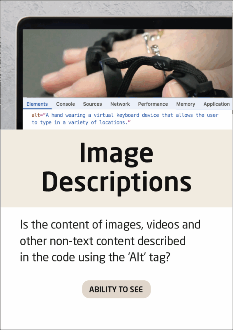 Digital Inclusion Prompt Card providing information on how to improve image descriptions.