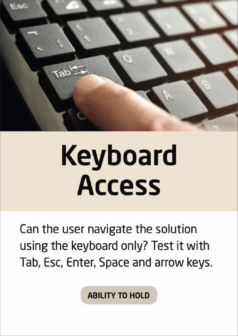 Keyboard Access Digital Inclusion Prompt Card