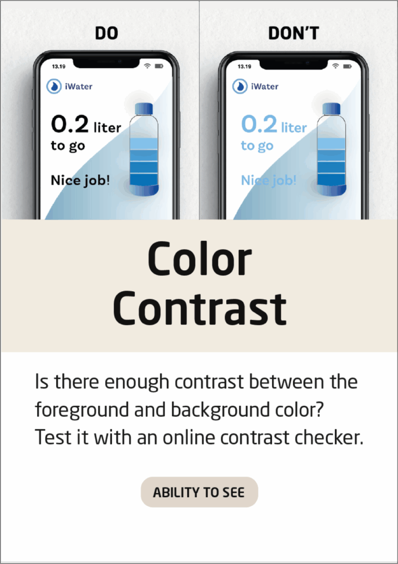 Digital Inclusion Prompt Card providing information on how to improve Color Contrast